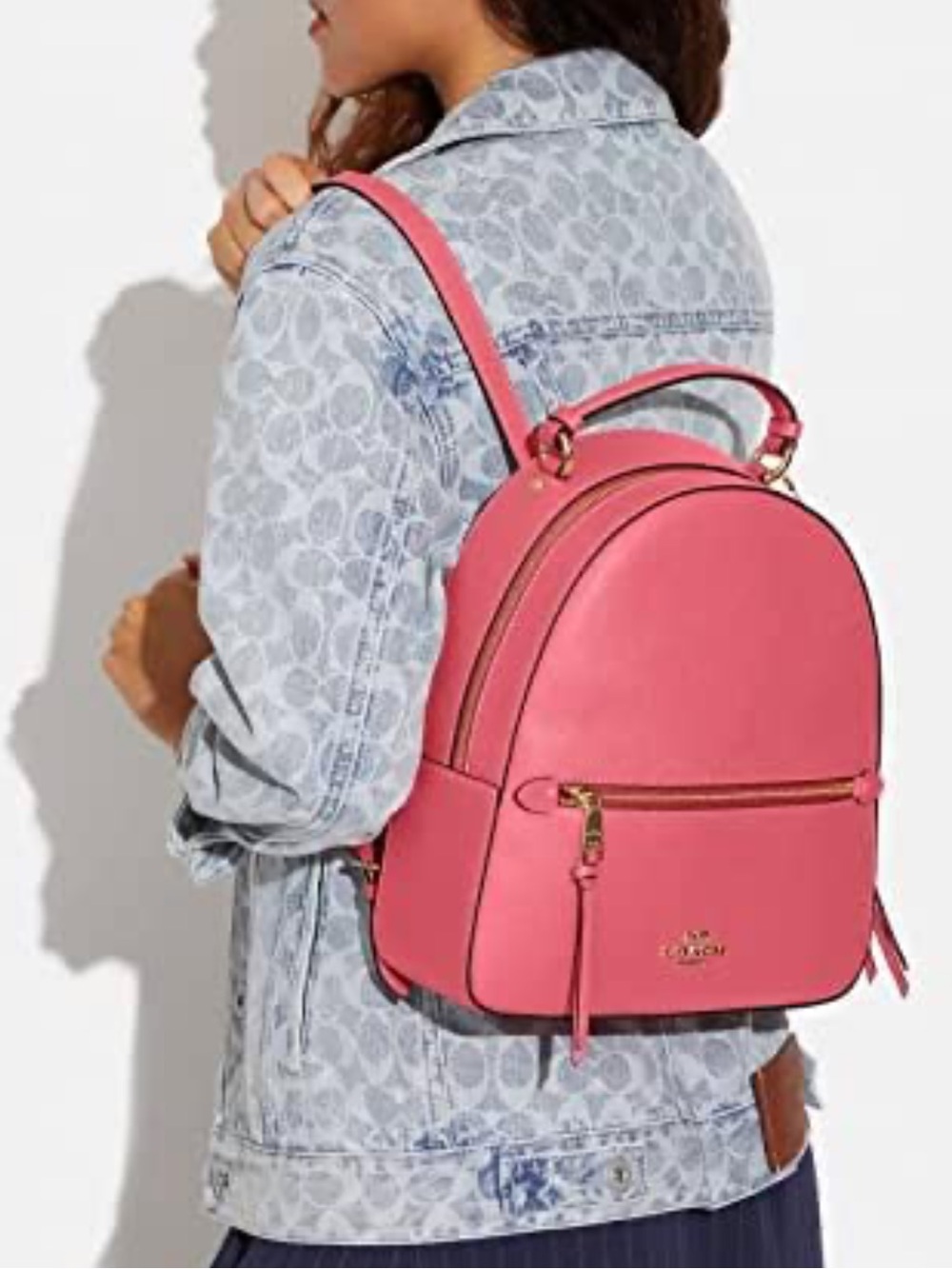 Coach Hot Pink Pebbled Leather Medium Backpack